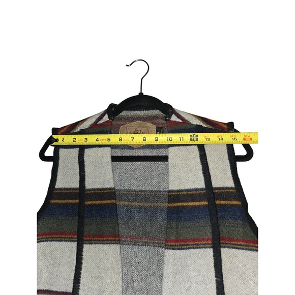 Woolrich Wool Striped Blanket Vest Concho Fringe M Ranch Wear EUC Vintage - Picture 6 of 10